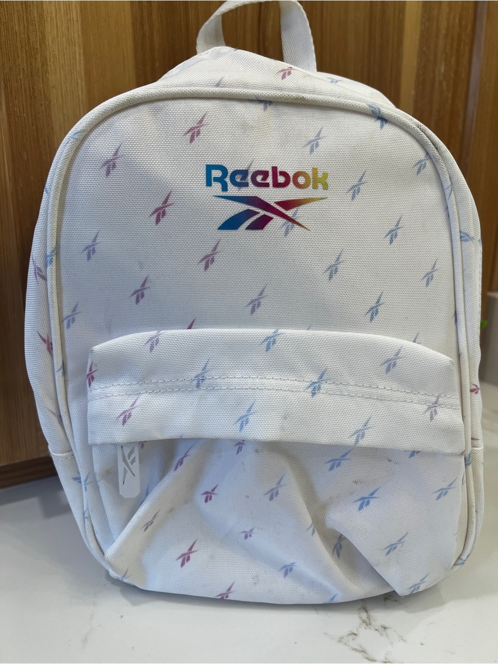 Reebok White mini mesh backpack